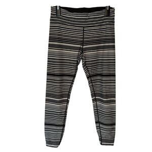 Calvin Klein Striped Leggings M Womens Athletic Ankle Ruched Performance